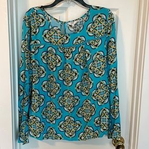 🌞 Crown and Ivy L blue/yellow top